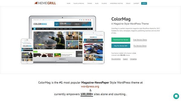 ColorMag is a cleaner and advanced free WordPress theme from ThemeGrill.