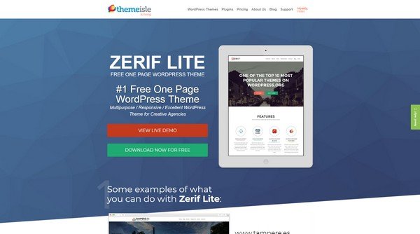 Zerif Lite is undoubtedly one of the most interactive free WordPress themes.
