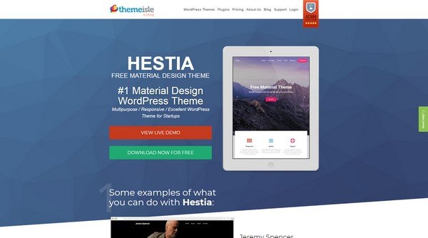 Hestia is a WordPress theme created by ThemeIsle.
