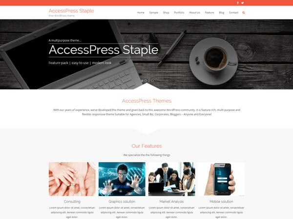 AccessPress Staple is simple, clean, beautifully designed responsive WordPress theme from AccessPress Themes.