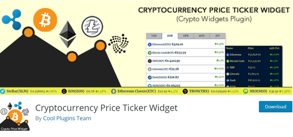 Cryptocurrency WordPress Plugins - Cryptocurrency Prices doesn’t require API, registration and there are no hidden fees. 