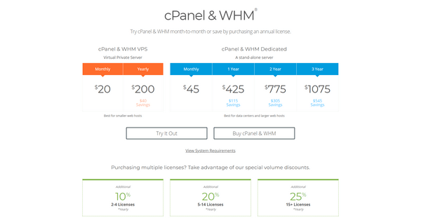 cPanel costs considerably more than its other competitors in the markets. 