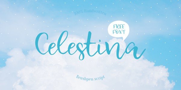 Amazing Freebies From Pixelo - Celestina is a elegant handwritten font with smooth and rounded letters.