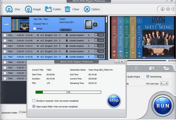 WinX DVD Ripper Platinum is a Windows-based software.