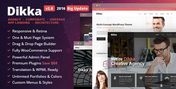 Dikka is a versatile WordPress theme for technology-oriented startups. 