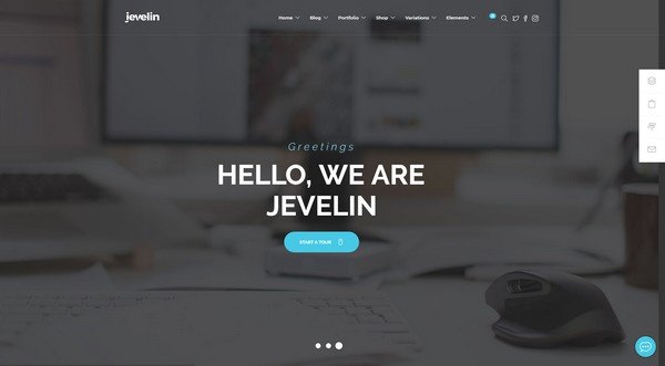 Jevelin is a versatile theme with several layout options. 