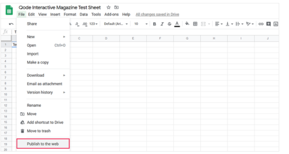 Google Sheets test sheet