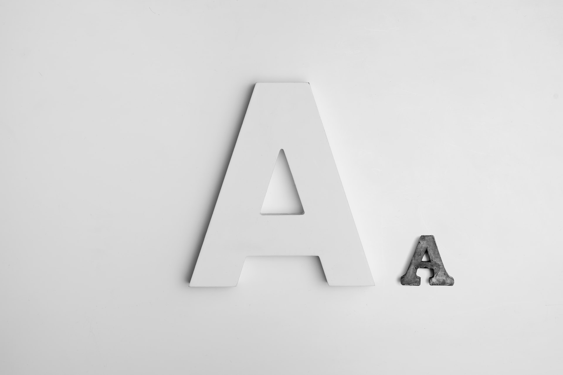 Letter A in two fonts