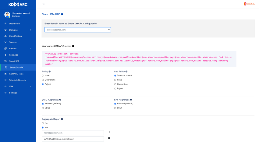 Smart DMARC dashboard