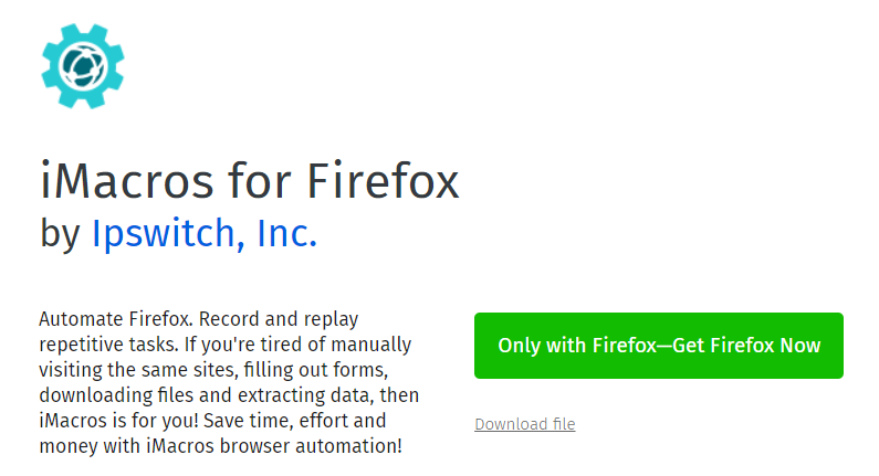 iMacros for Firefox extension 