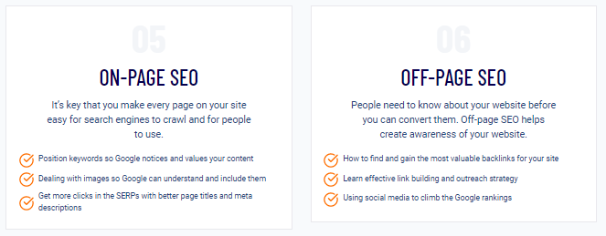 SEO Checklist on-page SEO and off-page SEO modules 