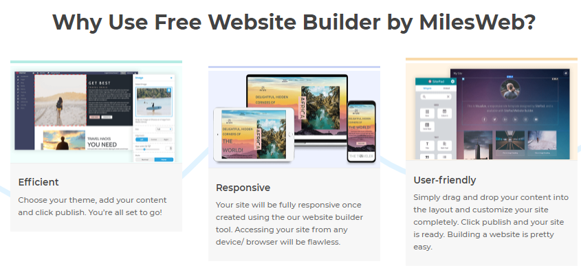 MilesWeb website builder