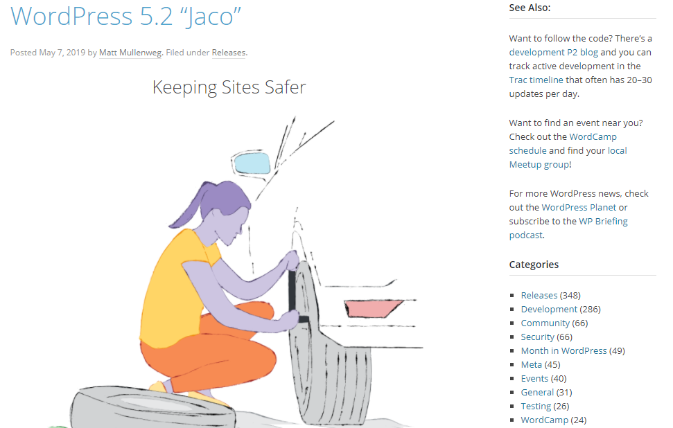 Jaco Pastorius version 5.2 of WordPress