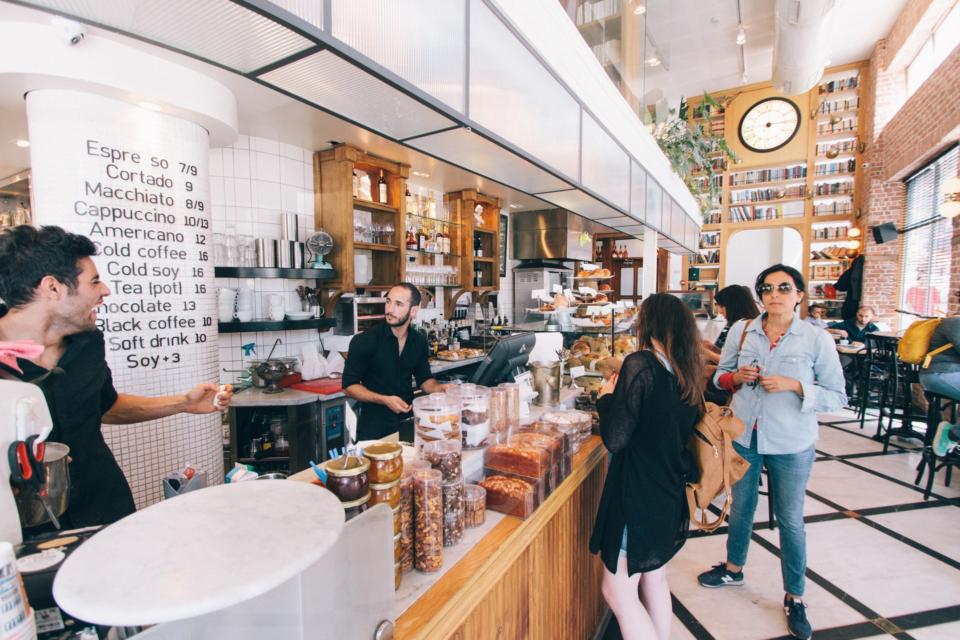 People in coffee bar