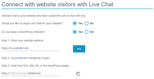 Connect with website visitors with live chat