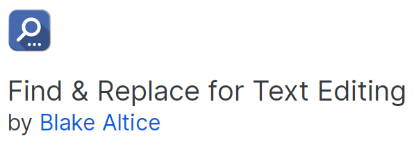 Find & Replace for Text Editing