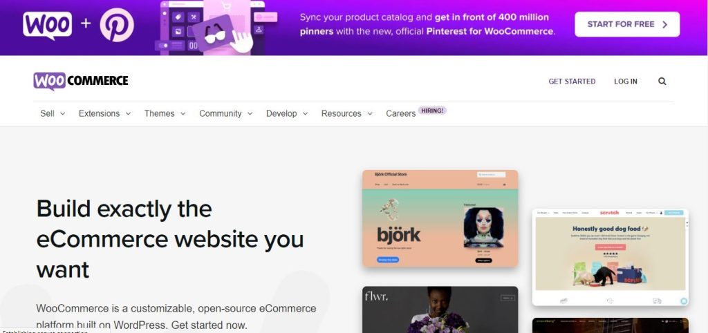 WooCommerce landing page