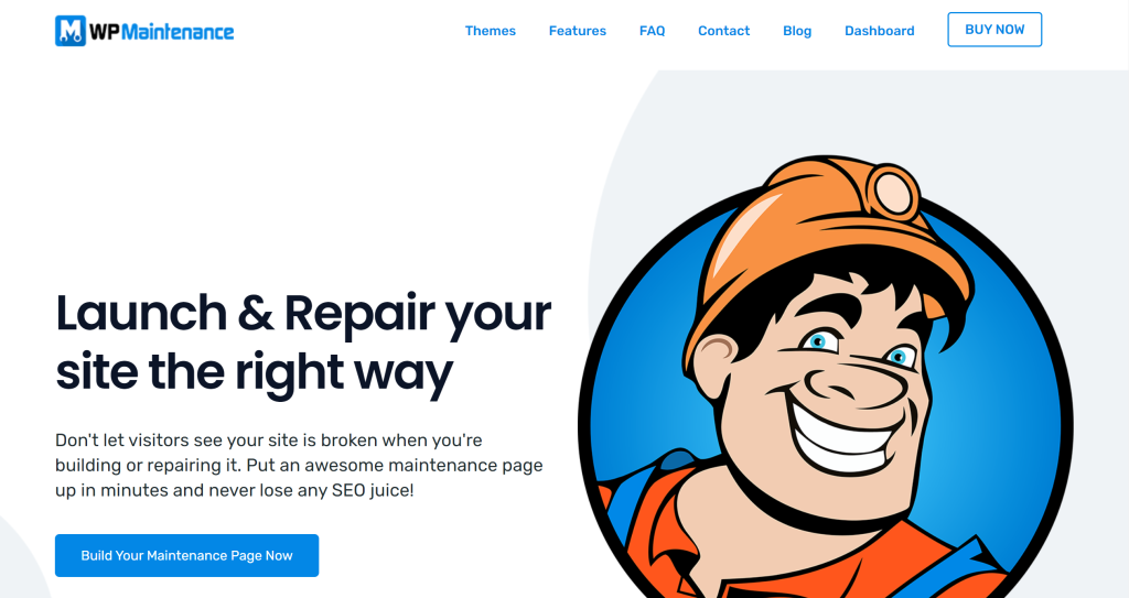 WP Maintenance landing page