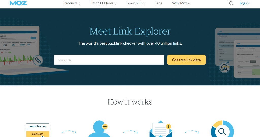 Moz Link Explorer landing page