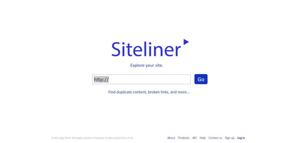 Siteliner landing page