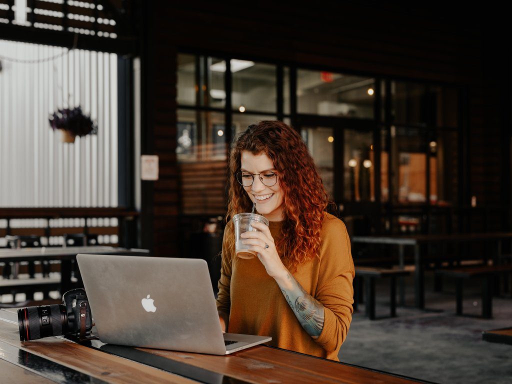 Woman with a laptop