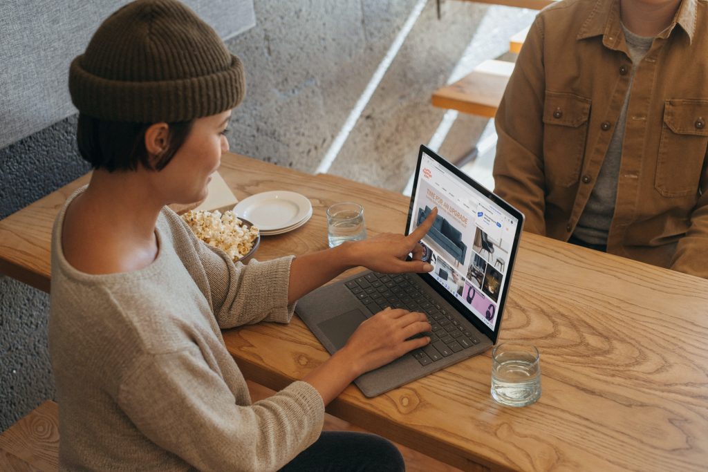 Woman with a laptop