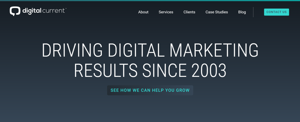 Digital Current landing page