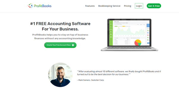 Profitbooks landing page