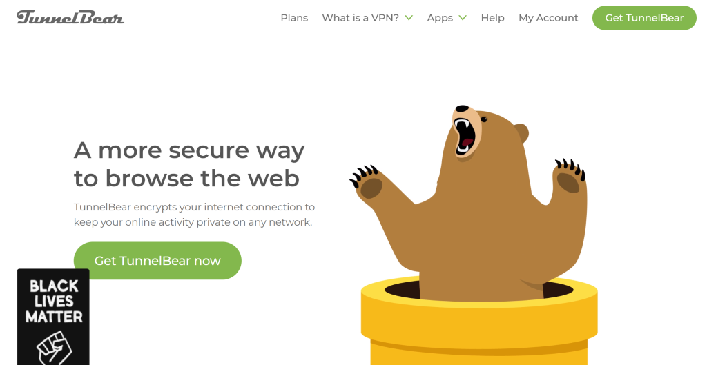 Tunnelbear landing page