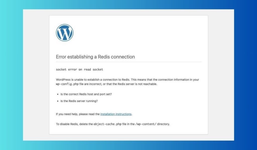 How to Fix the Error establishing a Redis connection – only on plugin updates