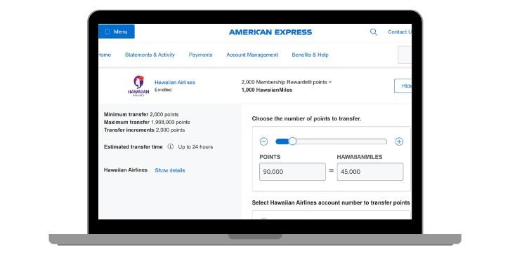 How to Transfer Amex Points to HawaiianMiles