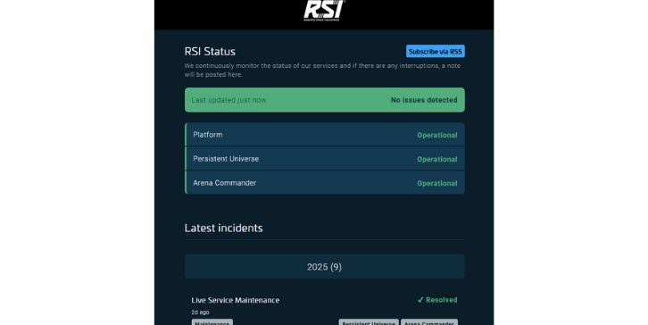 Check Star Citizen Server Status