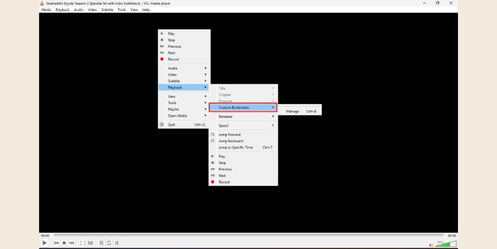 Create Manual Bookmarks in VLC