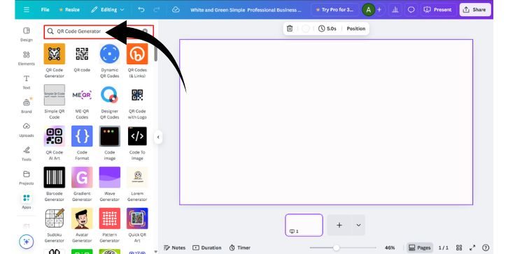 Search for QR Code Generator and select it.