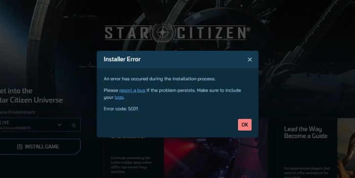What Is Star Citizen Error Code 5021?