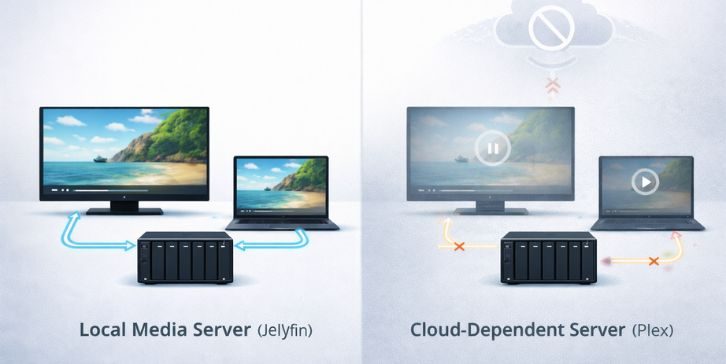 Jellyfin vs Plex Without Internet