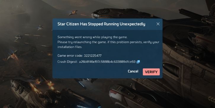 What Is Error 3221225477 in Star Citizen