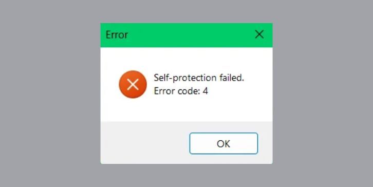 self protection failed error code 4