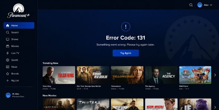 What Does Paramount Plus Error Code 131 Mean