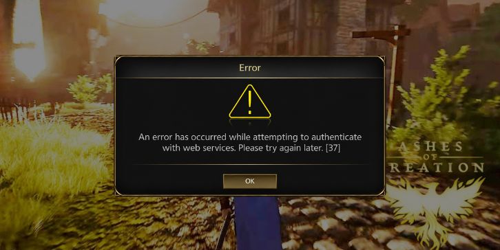 What Is Ashes of Creation Error Code 37