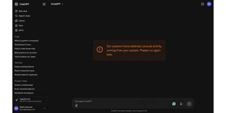 Why Does ChatGPT Say Unusual Activity Detected