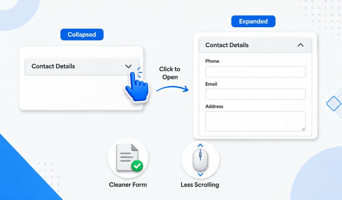 What Is a Collapsible Section in a WordPress Form?